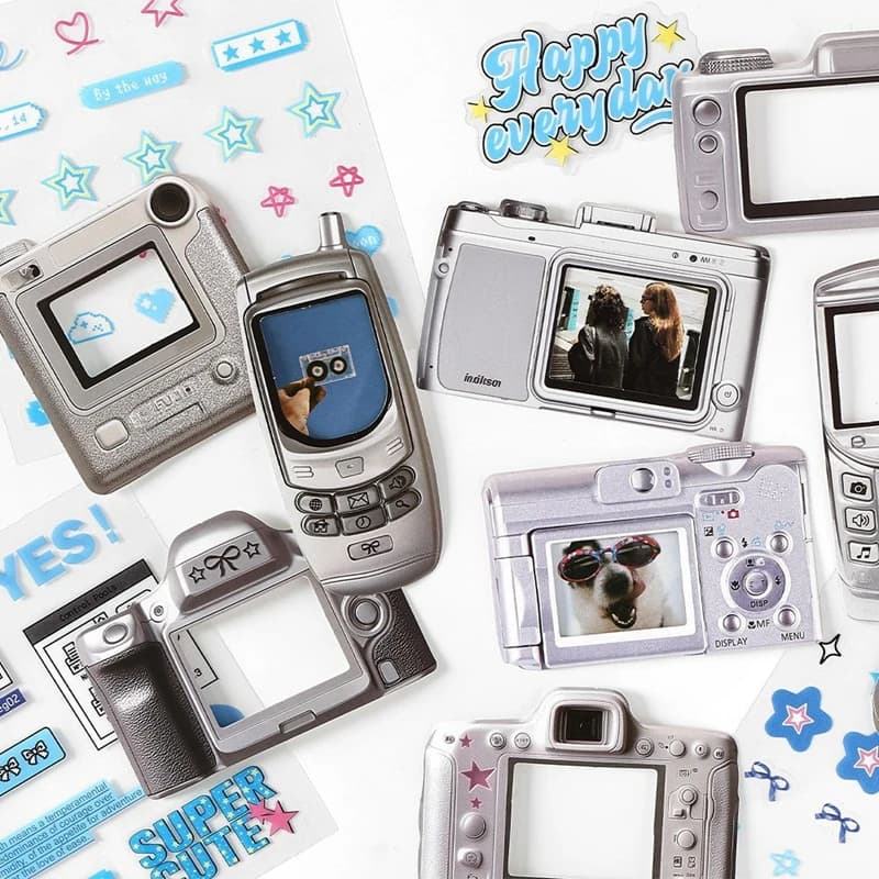 15Pcs/lot Y2K Cute Retro Paper Card Stickers Material Pack Decorative Journal Scrapbooking DIY Photo Frame Collage - 2