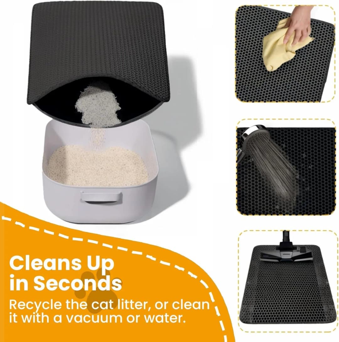 Cat Litter Mat Double Layer Pet Non Slip Big Pet Litter Box Filter MatWear Resistant Waterproof Anti-slip Cat Litter Mat - 4