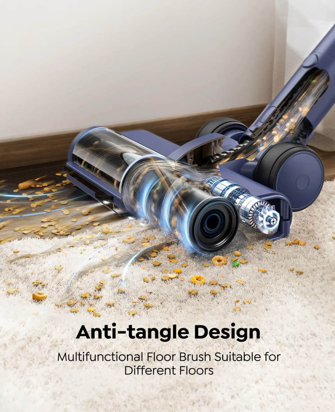 Laresar V11 650W 75000PA Ultra-Strong Cordless Vacuum Cleaner,90 Min Long Runtime,Removable Battery & Smart Display Vacuum - 5