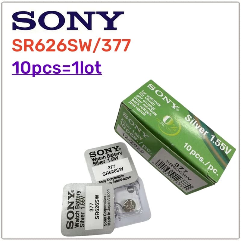 10Pcs Original SONY 377 SR626SW LR626 AG4 1.55V Batteries LR66 377 377A Alkaline Battery Watch Toys Car Remote Coin Cell