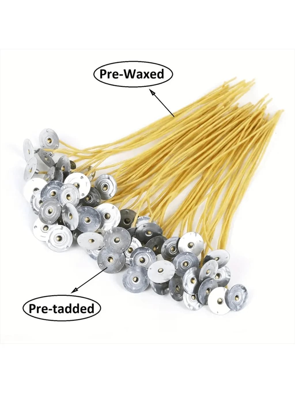 100 6-inch pre-waxed beeswax and hemp wicks, slow burn, 2mm diameter - perfect for DIY candle making. - 4