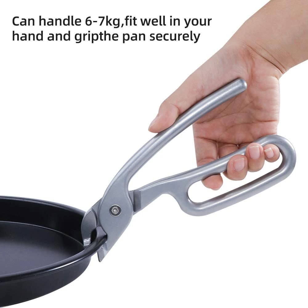 Pizza Pan Gripper for Deep Pizza Pans Heavy Duty Cast Aluminum Pan Tongs Oven Pans Gripper Clips Hot Plate Bowl Retriever Tools - 2