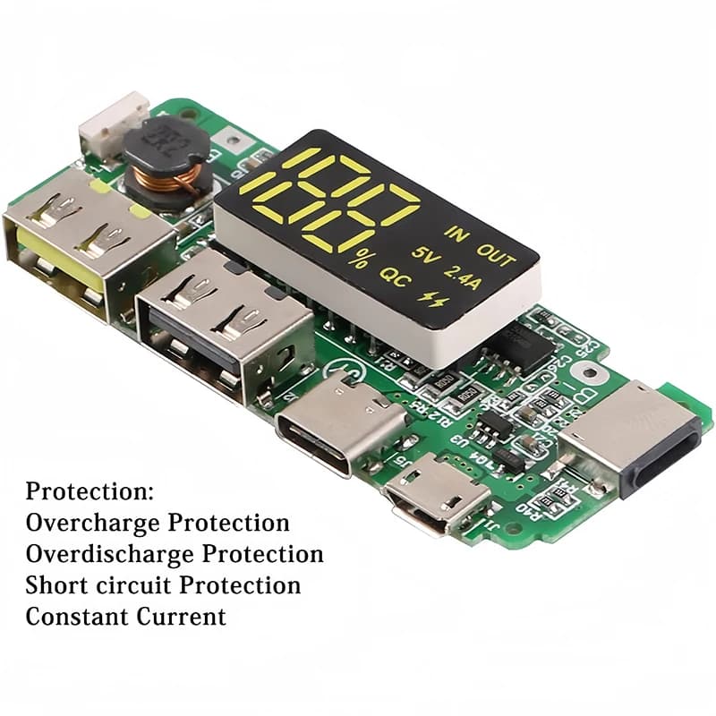 لوحة شحن 18650 ثنائي USB 5V 2.4A وحدة بنك طاقة محمول 186 50 لوحة شحن بطارية ليثيوم حماية الدائرة - 4