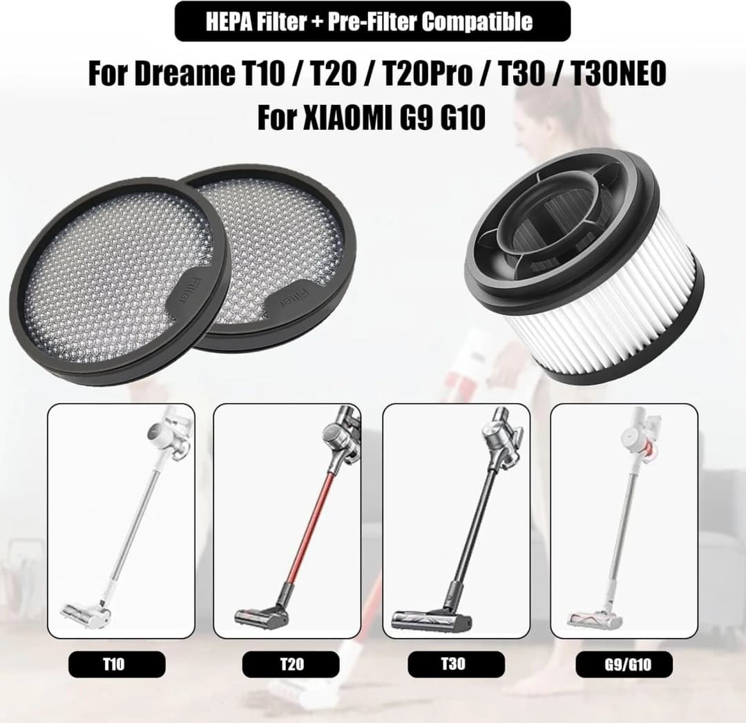 Dreame T10 / T20 / T20 Pro / T30 / T30 Neo / R10 / R10 Pro / R20, For Xiaomi G9 / G10 Replacement Parts Pre Post Filter - 2