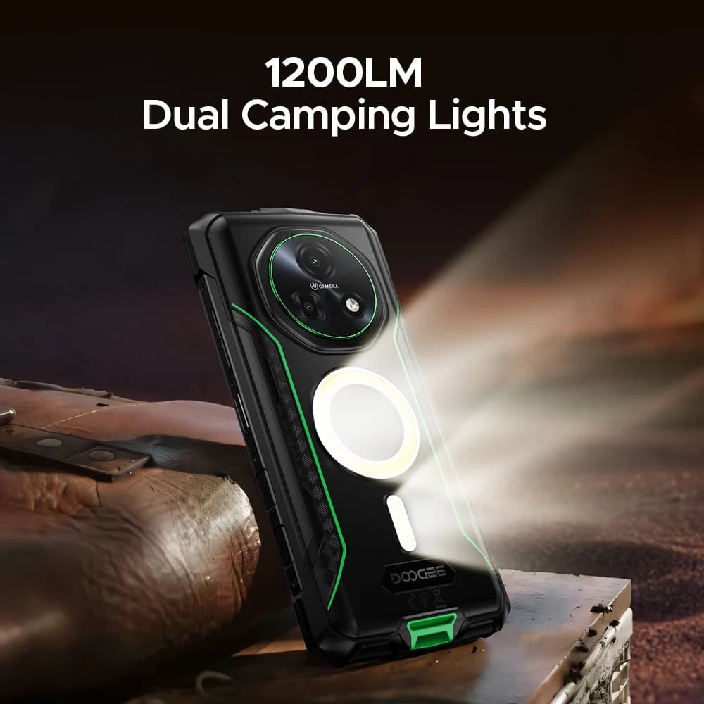 هاتف DOOGEE Fire 7 Pro 5G المتين بإضاءة تخييم مزدوجة وبطارية 13000 مللي أمبير وكاميرا رئيسية 64 ميجابكسل بتقنية الذكاء الاصطناعي ومعالج Dimensity 6300 ونظام أندرويد 15 - 2