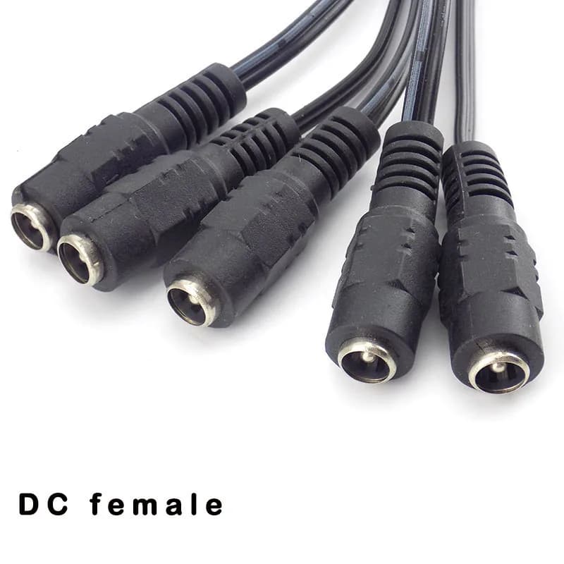 موصلات تمديد 12V DC ذكر أنثى جاك كابل محول قابس إمداد طاقة 5.5x2.1mm شريط LED ضوء كاميرا CCTV بطول 26 سم - 4