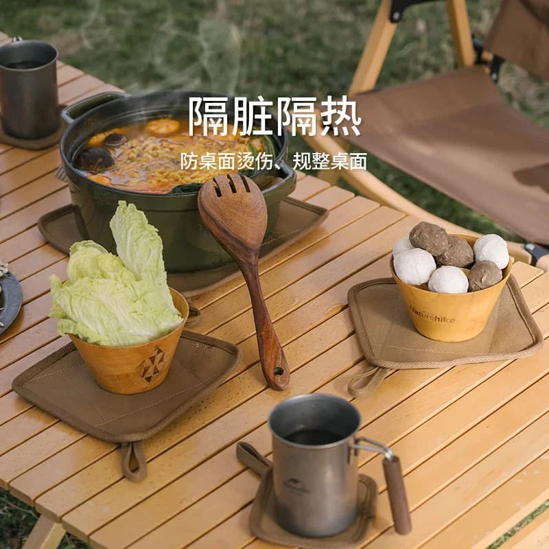 وسادة عزل حراري من Naturehike-Canvas، مقاومة للماء والزيت، خفيفة، وسادة أدوات مائدة فاخرة، معدات تخييم محمولة، وسادة طاولة - 3