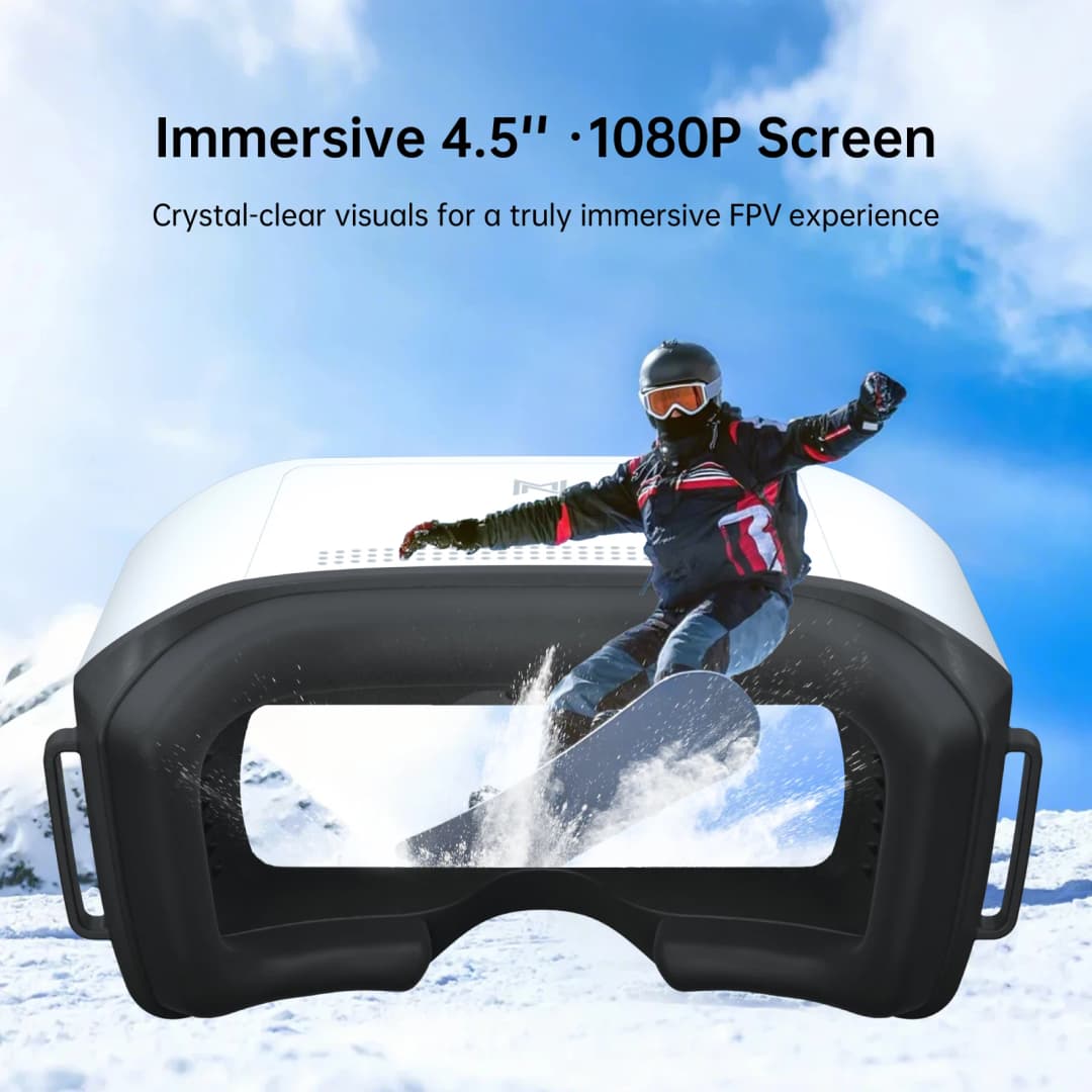 نظارات Caddx Walksnail Avatar HD FPV بدقة 1920x1080 وشاشة 4.5 بوصة مع تتبع الرأس لمسافة 4 كم لسيارات RC وطائرات FPV ذات الجناح الثابت - 2