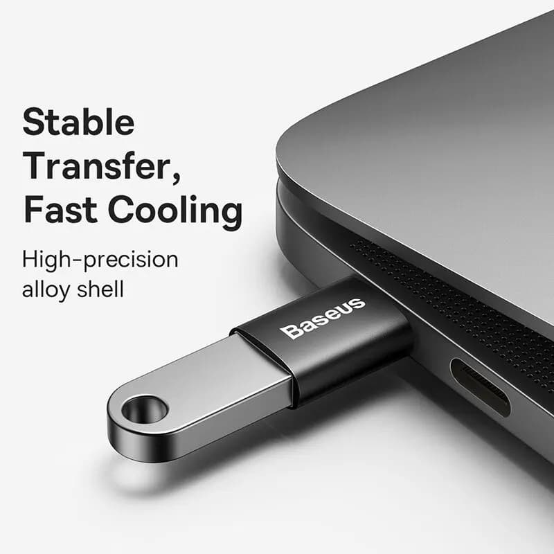 محول نقل بيانات Baseus USB OTG من نوع C أنثى إلى ذكر USB محول شحن سريع لابتوب ماك بوك سامسونج - 2