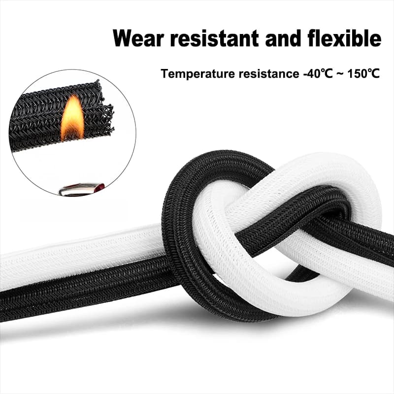 غطاء كابل مقسم 1/2/5/10 متر، 3-50 مم، PET مضفر معزول، منظم أسلاك USB، حماية أسلاك الطاقة - 4