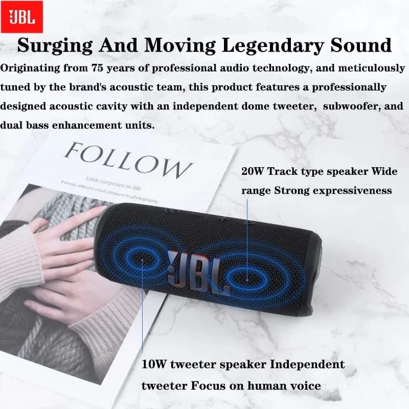 JBL Flip 6 Official Authentic Kaleidoscope Subwoofer Portable Bluetooth Speaker IP67 Waterproof For Family Gathering Beach Party - 6