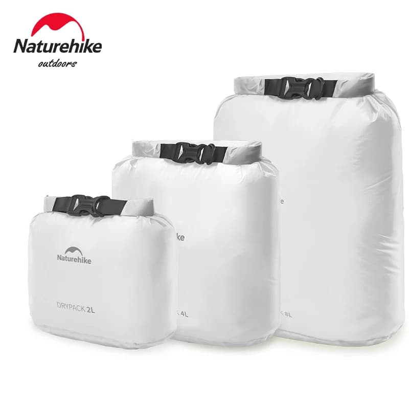 حقيبة ضغط Naturehike سعة 2 لتر/4 لتر/8 لتر، حقيبة جافة مضادة للماء للسباحة، حقيبة جافة صغيرة وخفيفة الوزن للتجديف والصيد وركوب الطوافات