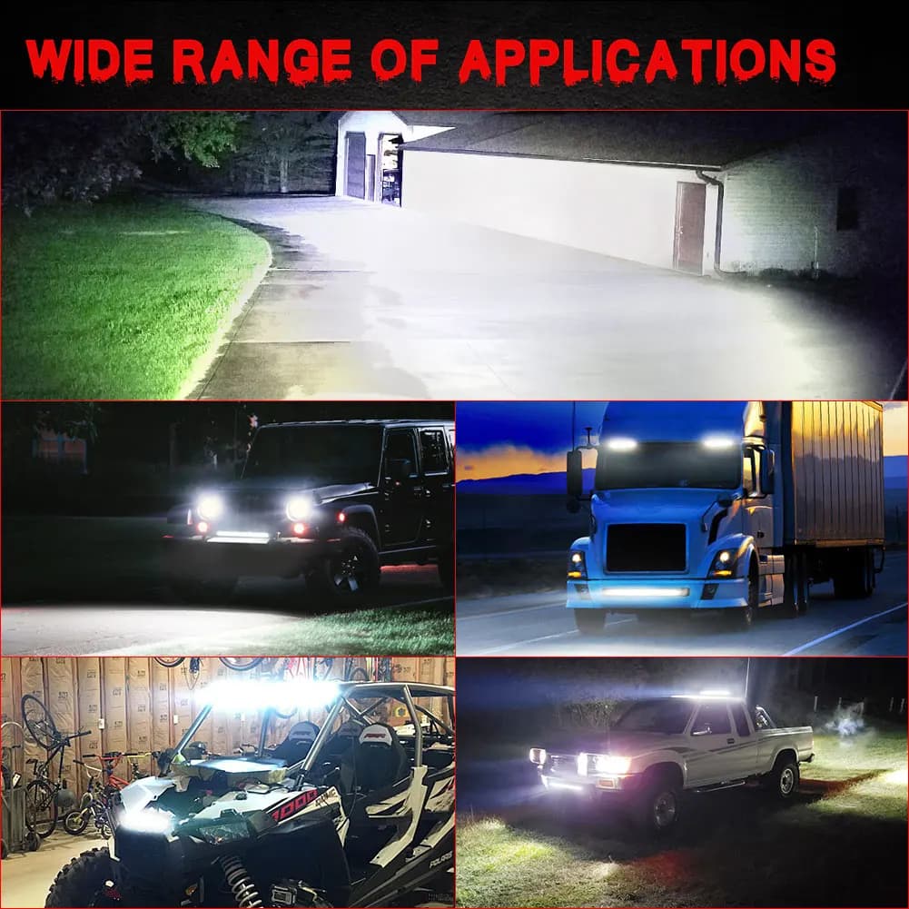 6D Ultra Strip LED Light Bar 8" 14" 20" inch Driving Fog Lamp Work Light 4x4 Led Bar for Motorcycle Offroad SUV ATV Tractor - 3