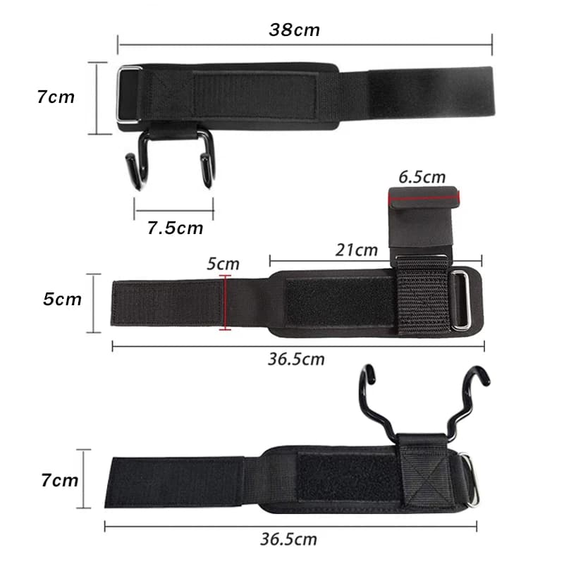1PairWeight Lifting Hook Grips With Wrist Wraps Hand-Bar Wrist Strap Gym Fitness Hook Weight Strap Pull-Ups Power Lifting Gloves - 2