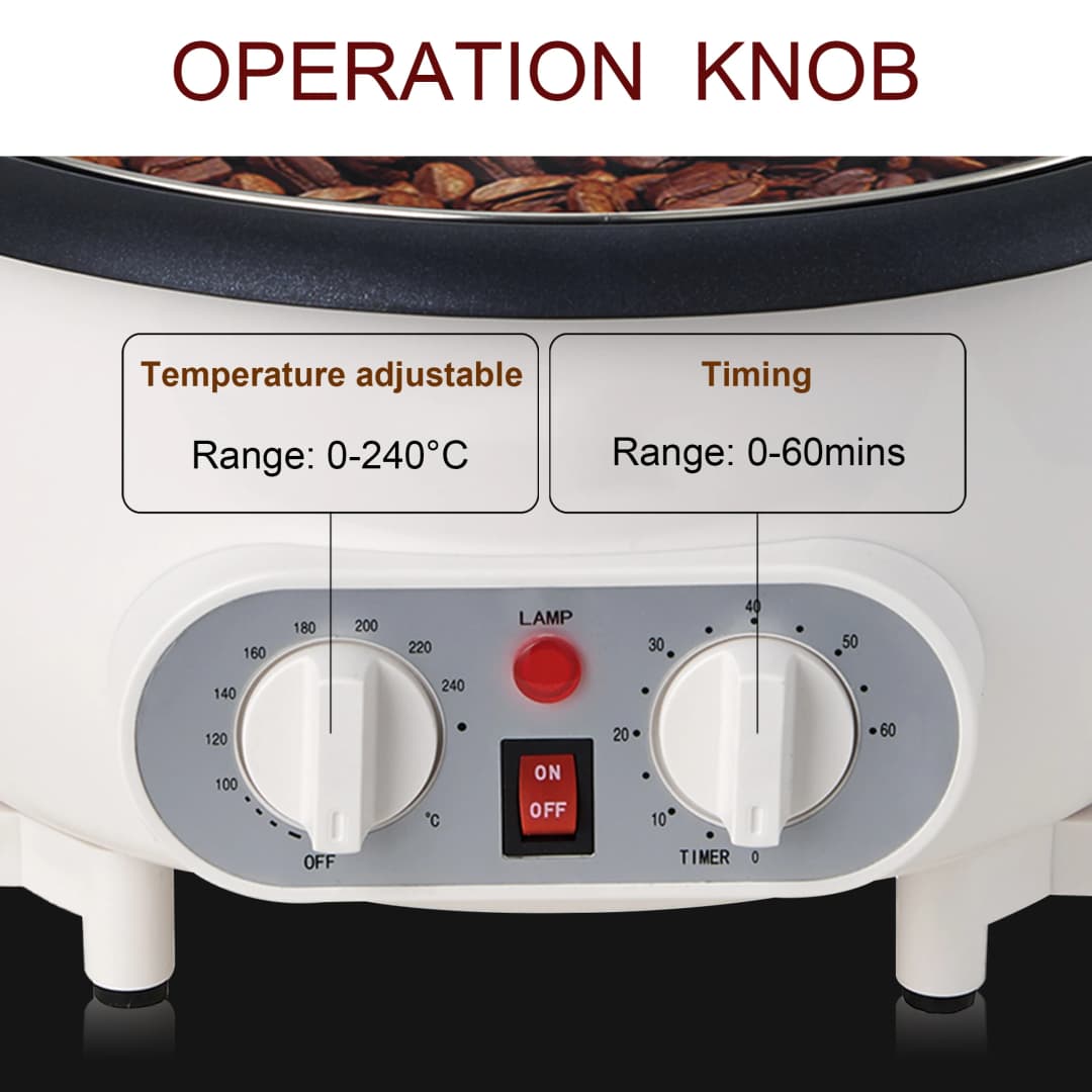 Electric Coffee Bean Roaster Coffee Baked Peanut Beans Baking Stove Popcorn Make Dryer Roasting Machine Grain Drying - 2