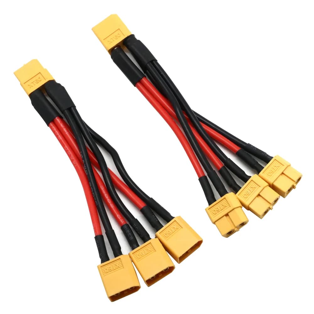 XT60 موصل البطارية المتوازي كابل ذكر/أنثى تمديد مزدوج Y الفاصل/ 3-Way 14AWG سلك السيليكون لمحرك بطارية RC - 3