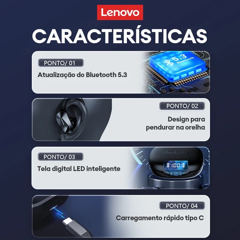 سماعات لينوفو LP75 TWS بلوتوث V5.3 أصلية، لاسلكية، شاشة LED رقمية، سماعات أذن، تقليل الضوضاء، مقاومة للماء، سماعات رأس جديدة - 5