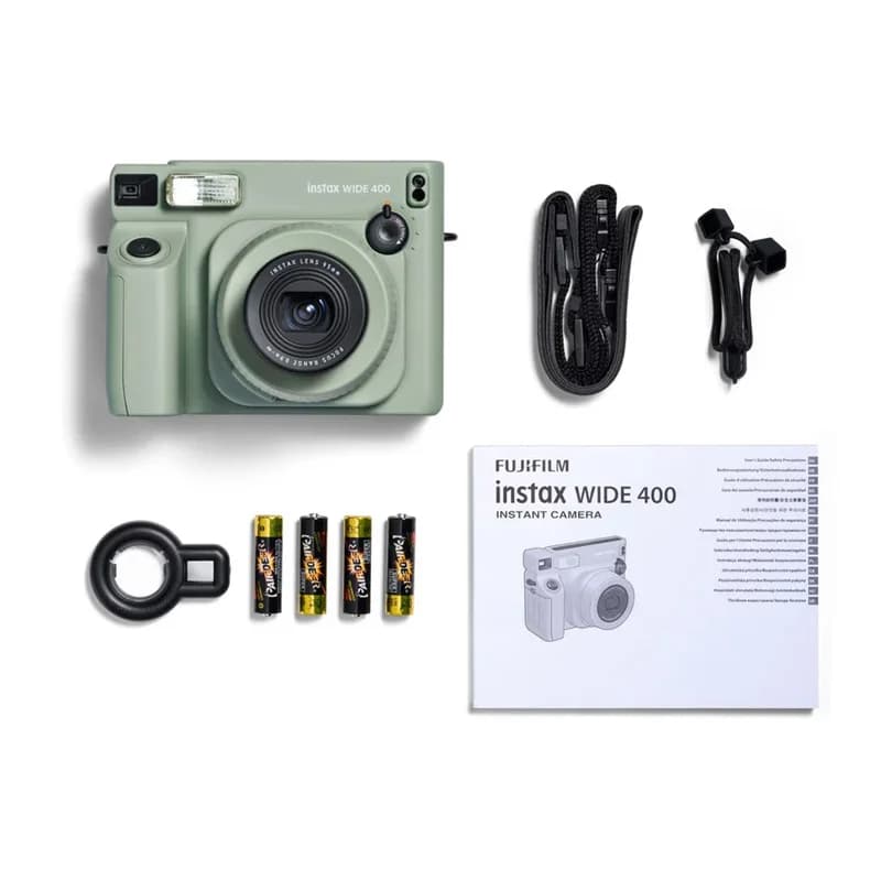 كاميرا فوجيفيلم Instax Wide 400 الأصلية الجديدة، كاميرا فورية، فيلم واسع 300، ترقية اختيارية، مجموعة حبل يد وقاعدة - 2