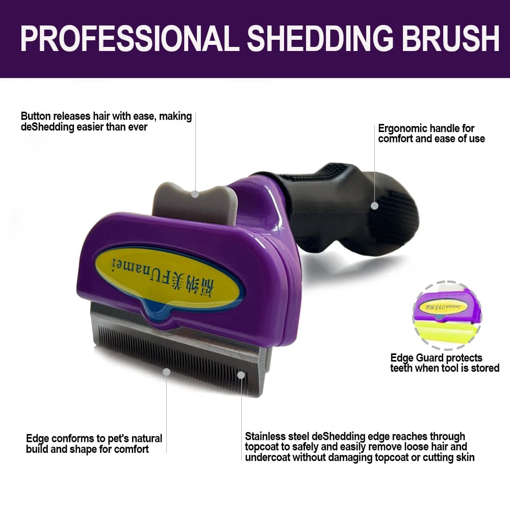 Long Hair Cat Brush Pets Deshedding Tool for Dogs Cats , Short Cat Comb Dog Hair Removal Brush Pet Grooming Fur Dematting Brush - 2