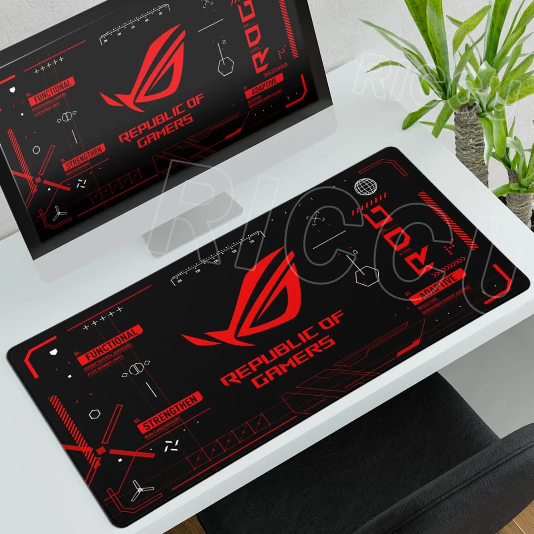بساط ماوس كبير من ASUS، جمهورية اللاعبين ROG، بساط ماوس للألعاب، بساط مطاطي غير قابل للانزلاق، بساط مكتب للكمبيوتر، بساط لوحة مفاتيح - 2