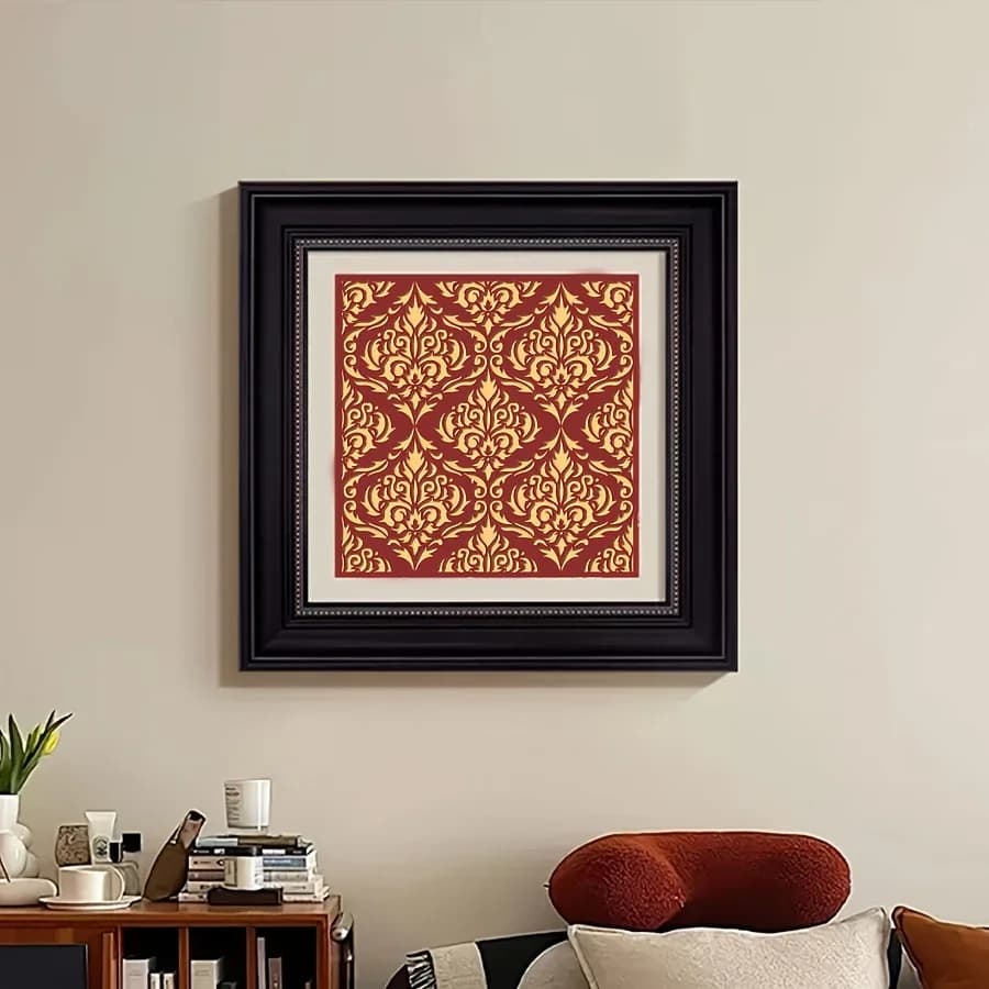 Damask Stencil • Reusable Opaque PET 12x12" Template for Furniture Wall Decor - 6