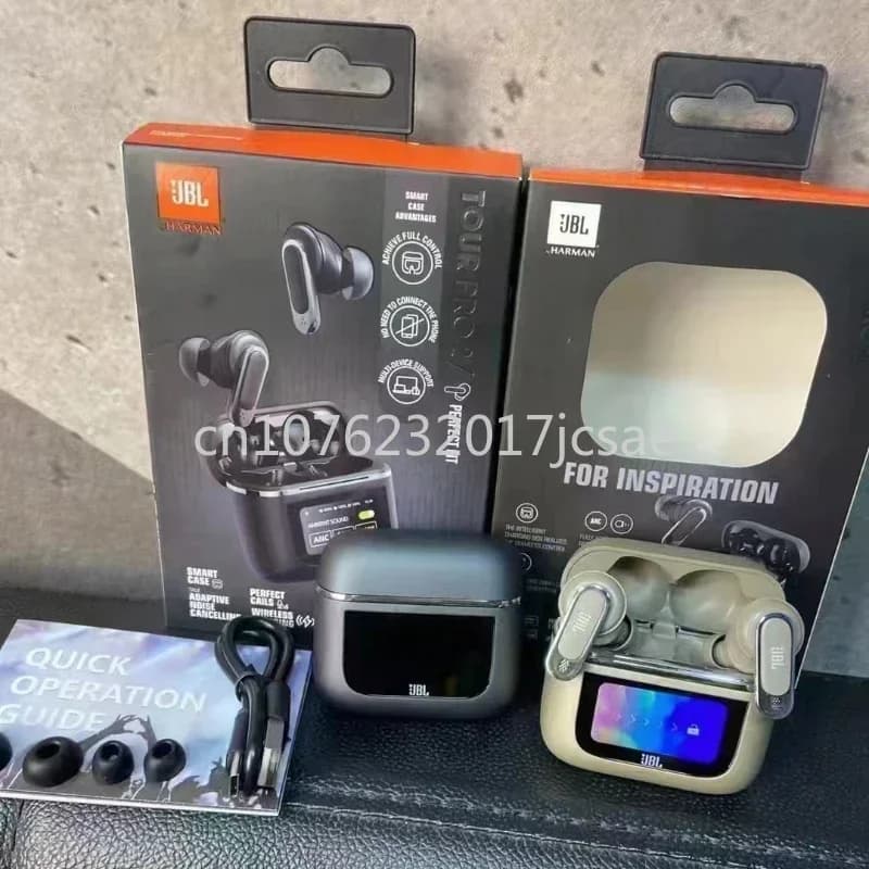 سماعات الأذن اللاسلكية الحقيقية الأصلية JBL Tour PRO 2 بلوتوث ستيريو سماعات أذن سماعات رأس رياضية مع شاشة LCD ذكية إصدار HK - 6