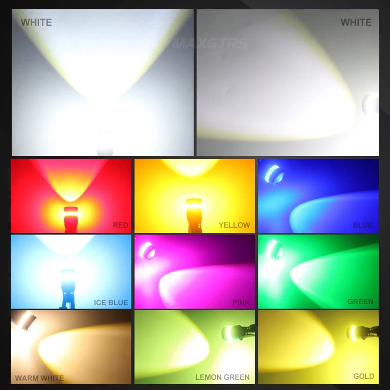 2 قطعة لمبات LED T10 W5W ريد كانبوس 194 168 إضاءة صفراء للمساحات إضاءة داخلية للسيارة للقراءة وباب الصندوق ولوحة الترخيص 6500K - 6
