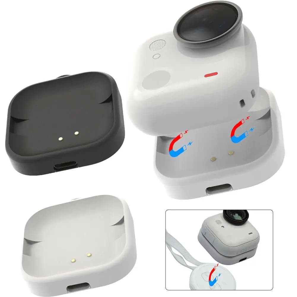 شاحن مغناطيسي لاسلكي لمحطة شحن Insta360 Go Ultra مع حبل حمل - 2