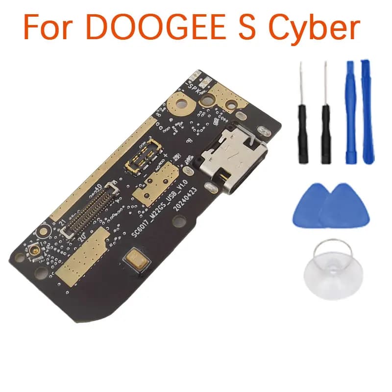 لوحة شحن منفذ قاعدة دوك لوحة يو اس بي أصلية جديدة من DOOGEE S Cyber مع ملحقات ميكروفون لهاتف DOOGEE S Cyber الذكي