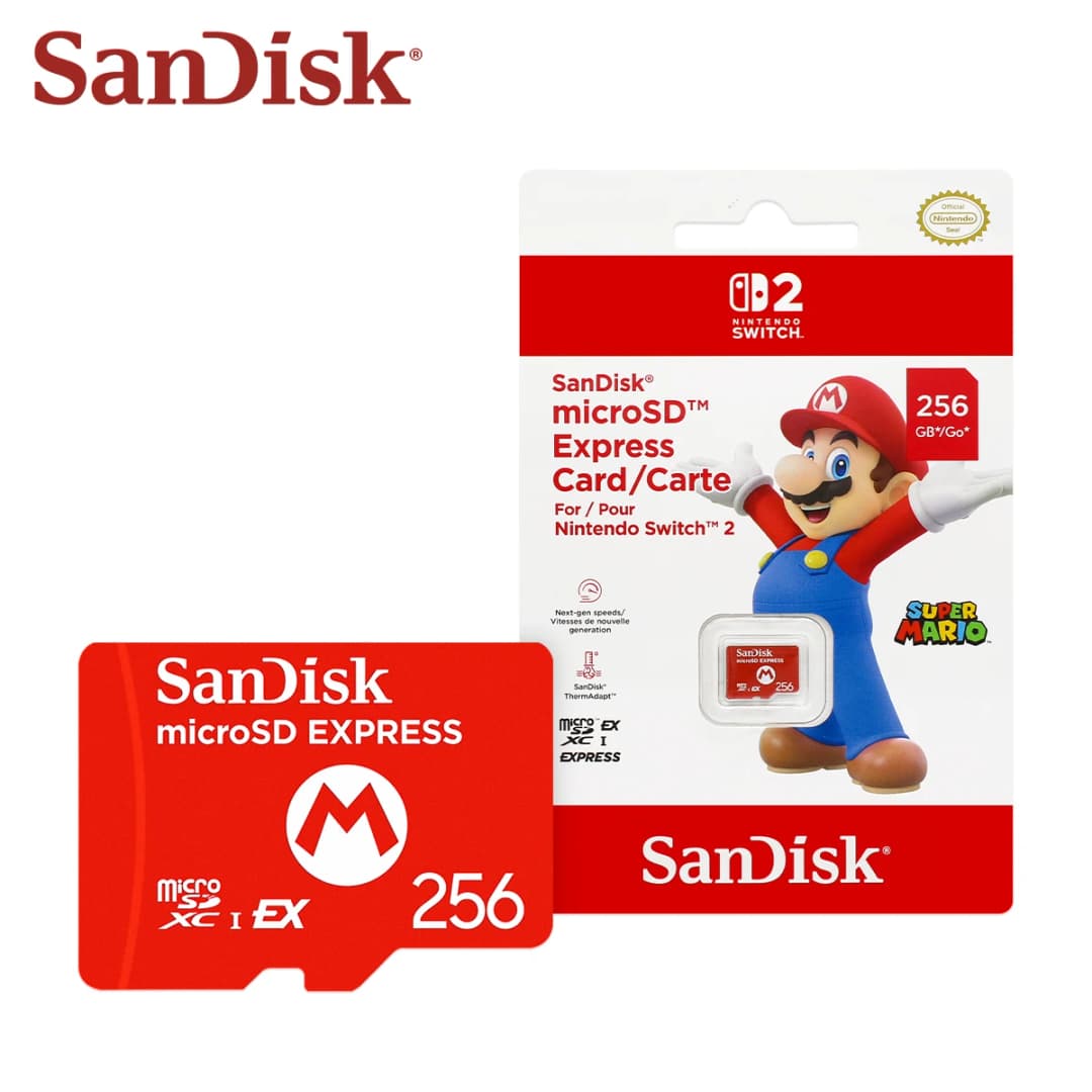 بطاقة ذاكرة SanDisk Professional Nintendo Switch 2 microSD EXPRESS بسعة 256 جيجابايت، بطاقة ذاكرة فلاش أصلية لجهاز الألعاب Switch2، بسرعة قصوى 880 ميجابايت - 2