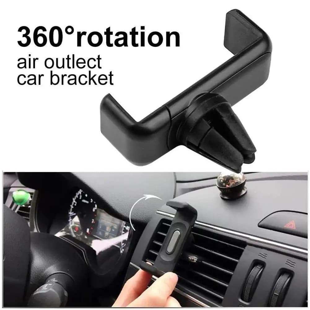 Car Phone Holder Air Outlet Mount Clip Universal 360 Rotation ABS Navigation Holder Bracket For Samsung  - 3