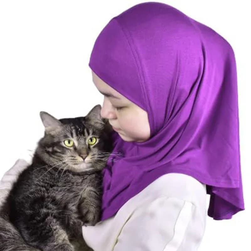 الفتيات الاطفال مسلم 1 قطعة أميرة العملي الحجاب الحجاب وشاح فوري الراحة الإسلامية أغطية الرأس لعمر 2 إلى 6 سنوات - 5