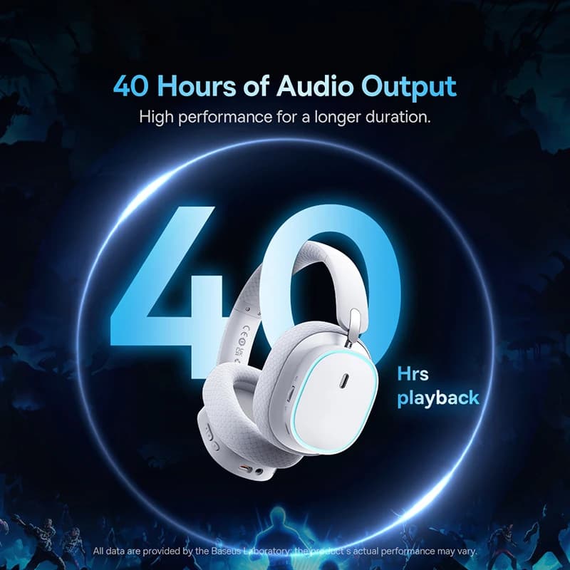 سماعات رأس للألعاب اللاسلكية Baseus GH02 مع ميكروفون سماعات بلوتوث 5.3 مشغل 40 مم 2.4G/لاسلكي/كابل سماعات رأس RGB - 4