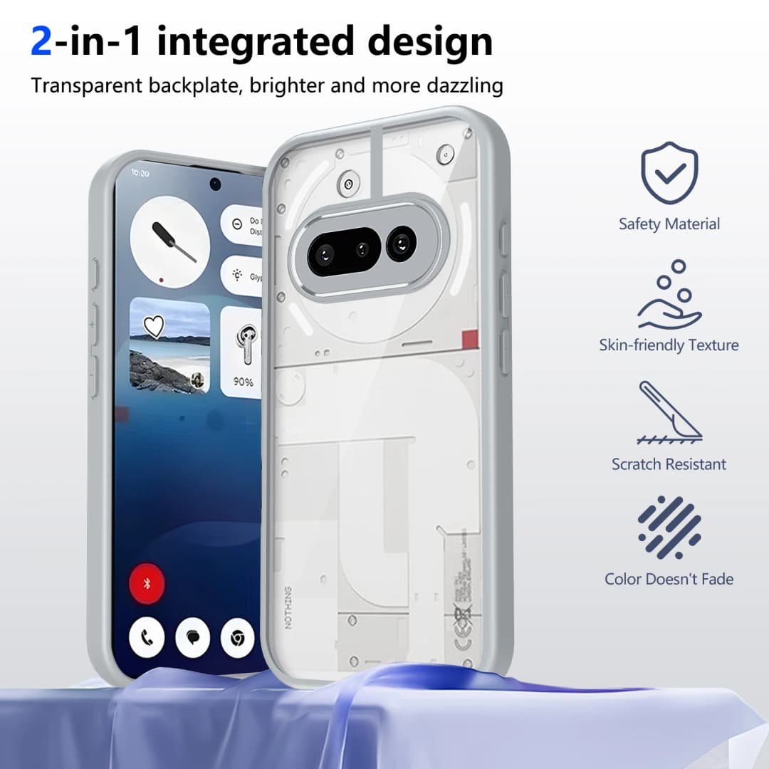 Nothing Phone 3A A059 Case Air Cushion Shockproof Silicone Bumper Clear Matte Back Cover Hard Phone Case for Nothing Phone 3A 5G - 2