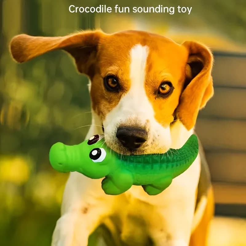 Durable Latex Chew Toy for Aggressive Bite Shark Dog Squeaky Ball Loud Crunching Noise Teeth Cleaner Molar Toys Puppy Weaning - 3