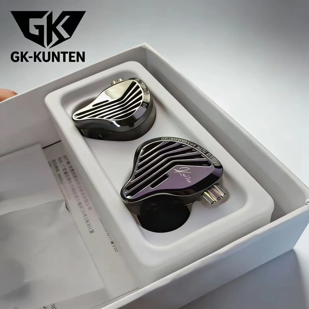 سماعات رأس GK KUNTEN ديناميكية بتقنية HIFI وسماعات أذن بbass قوي وسماعات رياضية معدنية قابلة للفصل مع 2PIN KZ Zenith ED كهدية