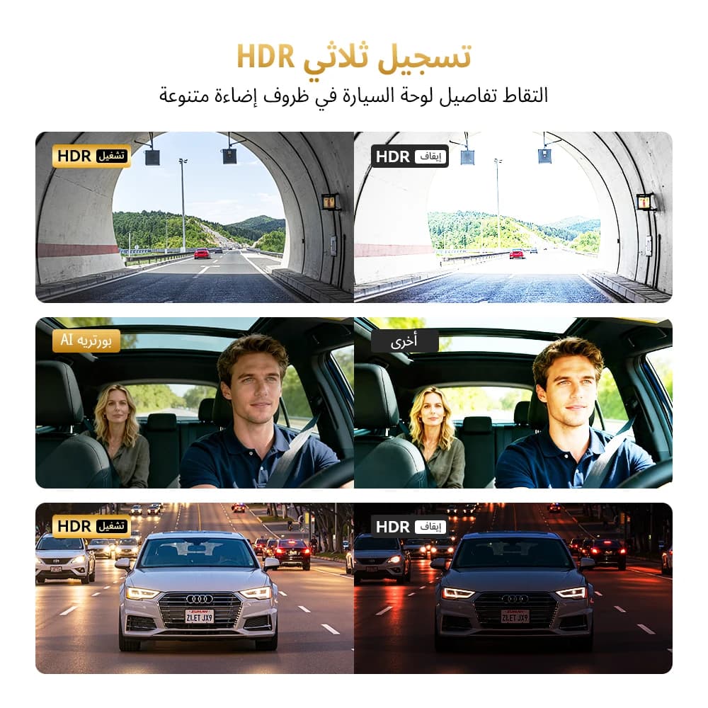 كاميرا لوحة قيادة DDPAI Z60T بثلاث قنوات HDR بدقة 4K+2K+1080P مع رؤية ليلية أمامية وخلفية وداخلية ومراقبة ركن 24 ساعة ونظام ADAS - 5