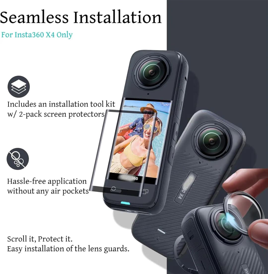 ملحقات insta360 X4 قاعدة سيليكون لسطح المكتب غطاء عدسة حقيبة تخزين جراب سيليكون إطار واقي عدسة لكاميرا insta360 X4 - 4