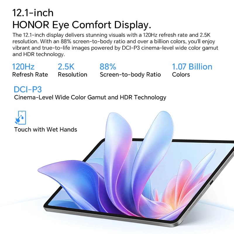 2025 New HONOR Pad 10 Global Version 12.1'' WIFI 2.5K HONOR Eye Comfort Display 10100mAh High Energy-dense Battery MagicOS 9.0 - 3