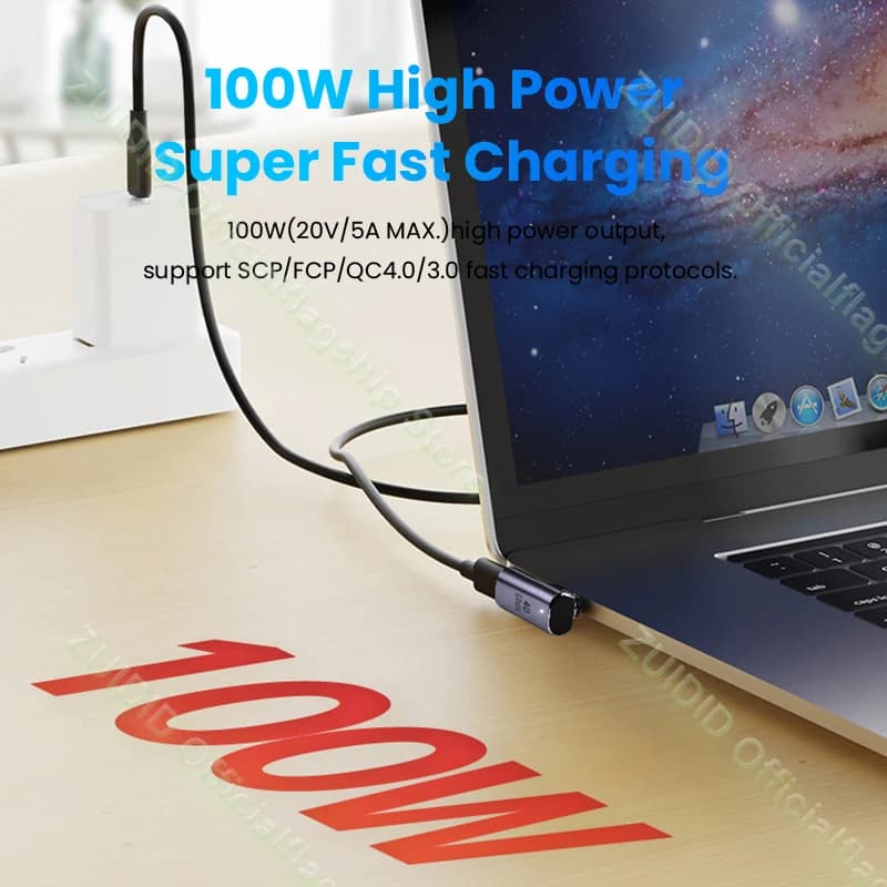 USB4.0 Thunderbolt3 Magnetic Adapter USB C To Type C 40Gbps 100W Fast Charging Magnet Converter Cable 8K@60Hz USB Type C Adapter - 4