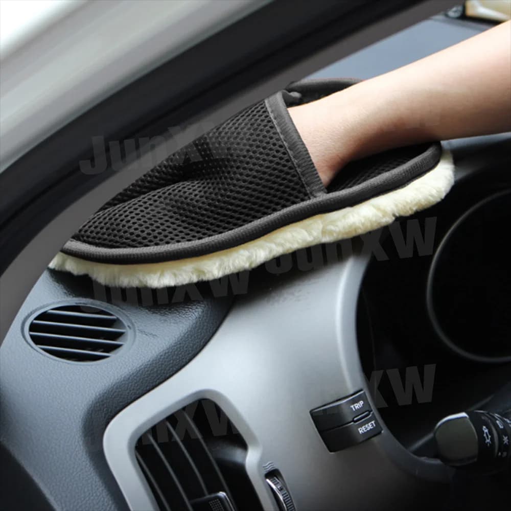 Car Washing Imitation Wool Gloves Thickened Plush Car Wiping Gloves Car Cleaning Supplies Waxing and Polishing Washer Products - 4