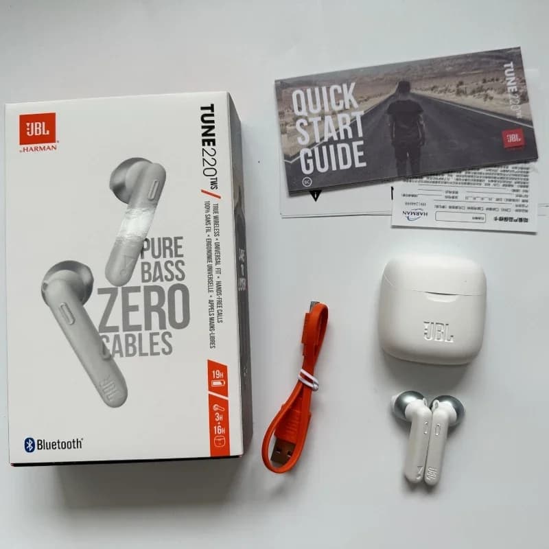 JBL Tune 220TWS بلوتوث ستريو عاربودس مع صوت باس، ميكروفون تقليل الضوضاء JBL T220 tws - 6