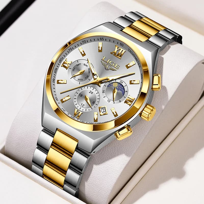 LIGE Watches For Women Elegant Luminous Date Women's Quartz Watches Stainless Steel Sports Waterproof Bracelet Watch Women Gift - 6