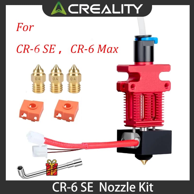 Creality Official CR6 SE Hotend Extruder Kit, With Hot End Kit with PTFE Tube, Heat Block, 0.4mm Nozzle and Silicone Sock for CR