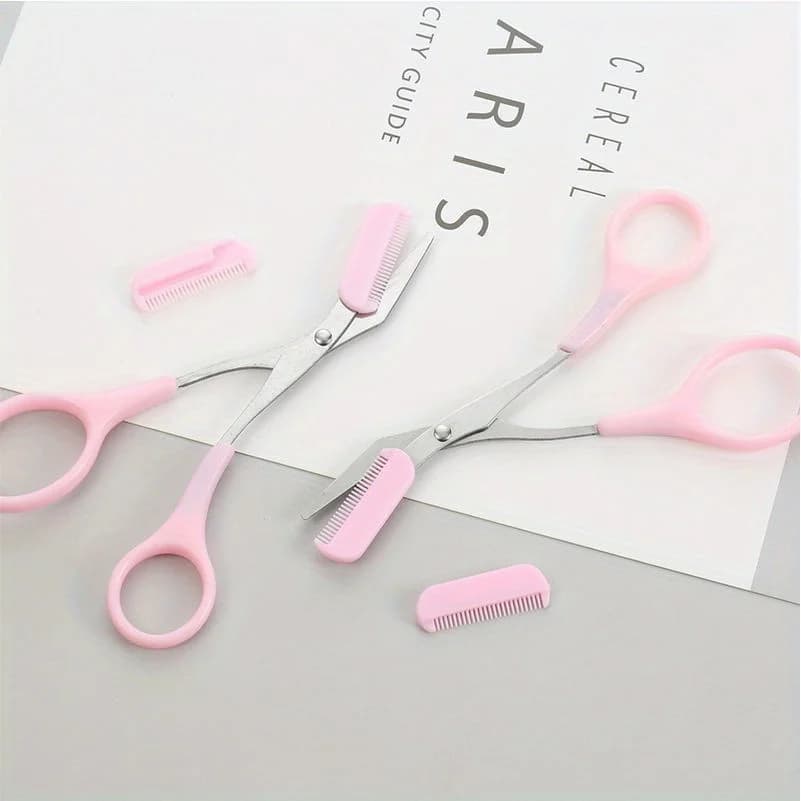 Stainless Steel Eyebrow Trimming Scissors With Comb, Safe Eyebrow Trimming Makeup Tool, Precise Creation Of Perfect Eyebrow Shap - 5