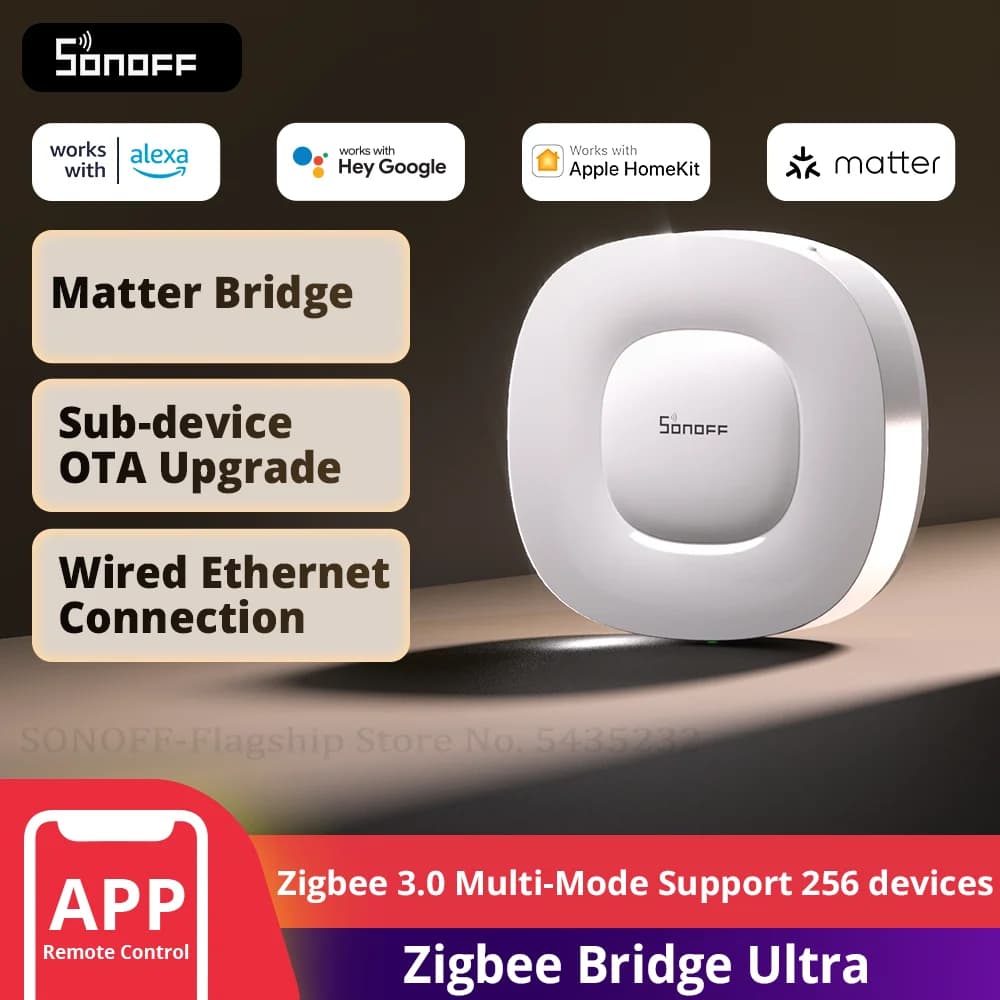 سونوف ZB Bridge-U جسر زيجبي فائق بوابة Matter ذكية زيجبي 3.0 وضع متعدد يدعم 256 جهاز يعمل مع أليكسا أبل هوم
