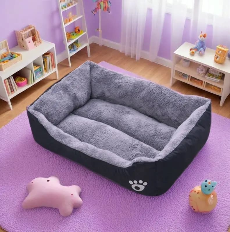 Black Dog Bed Plush Sleeping Bed for Large, Medium and Small Dogs, Non-Slip and Bite-Resistant Pet Sleeping Mat - 4