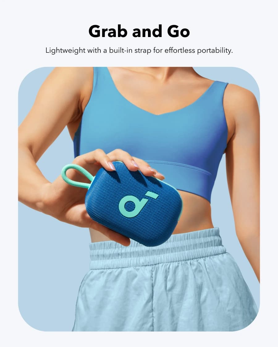 سماعة استحمام بلوتوث Soundcore Select 4 Go من Anker، مقاومة للماء/الغبار IP67، سماعة محمولة فائقة، وقت تشغيل 20 ساعة - 5