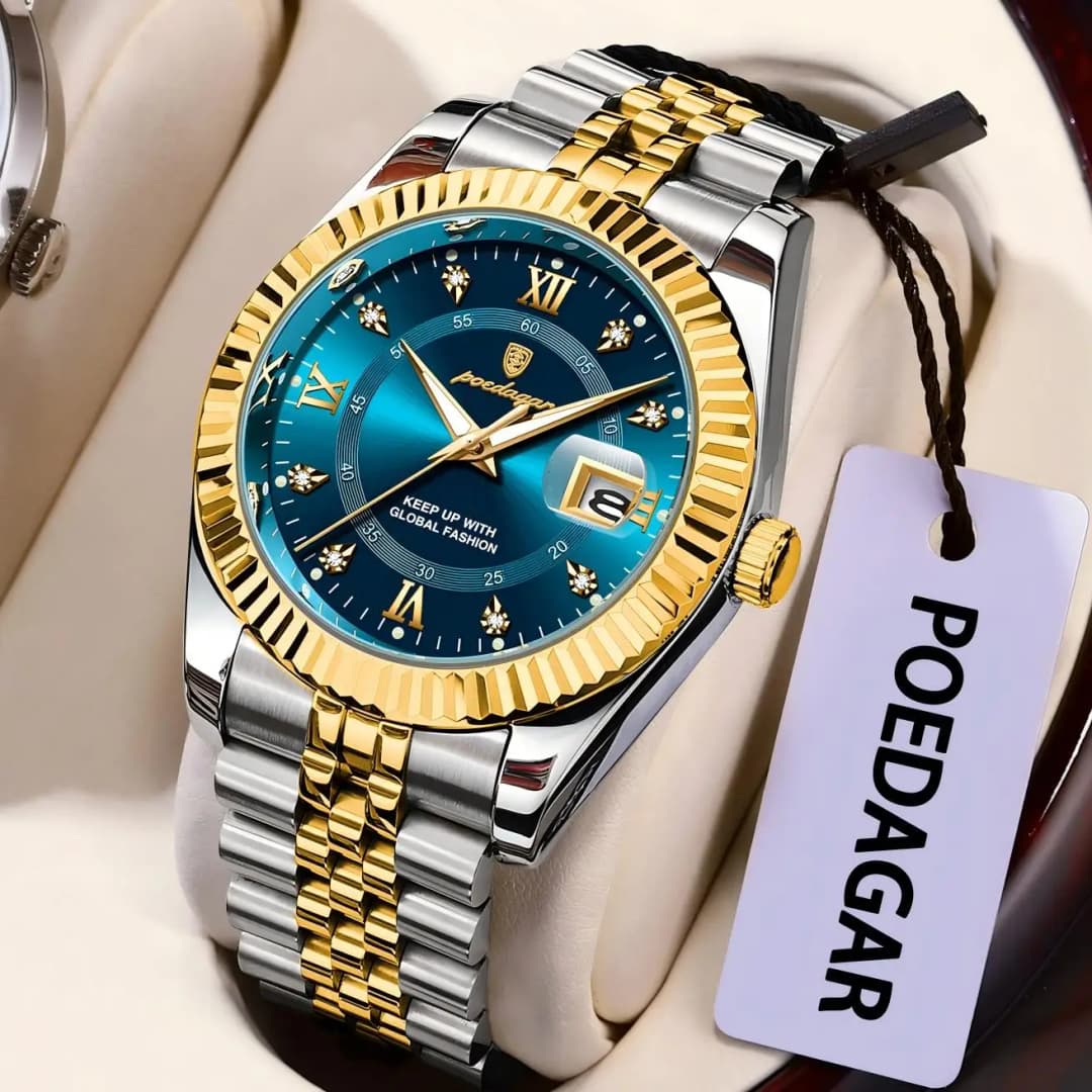 POEDAGAR Top Luxury Men's Watches Stainless Steel Date Quartz Man Clock Waterproof Luminous Business Fashion Watch For Men Reloj - 2