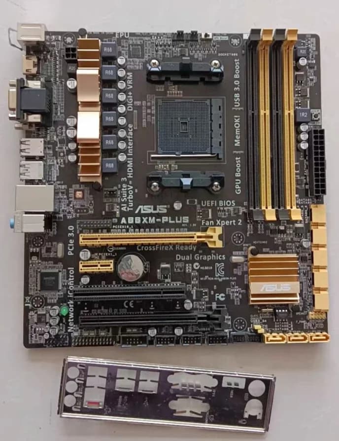 ASUS Socket FM2/FM2+ A88XM-PLUS Motherboard AMD A10 DDR3 64GB PCI-E 3.0 HDMI-compatible A8 A6 A4 Desktop A88X Mainboard Used - 3